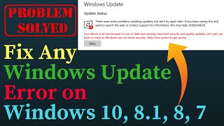 Fix Any Windows Update Error on Windows 10 81 8 7 [upl. by Atreb]