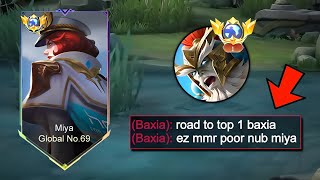 GLOBAL MIYA MET TOP 1 GLOBAL BAXIA quotTRASHTALKERquot HE LAUGH AT ME Must watch Miya Best Build 2024 [upl. by Heymann560]