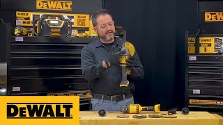 DEWALT® Product Guide  Grinder Guard and Wheel Installation [upl. by Fanestil]