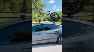 Rockbros suction cup Bike Rack on Tesla Model 3 or Y amazonfinds tesla rockbros [upl. by Nehtiek]