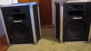 KLIPSCH HERESY INDUSTRIAL SPEAKERS HISM DEM0 [upl. by Darcee]