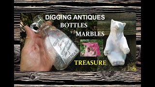 Town Dump Archaeology  Vintage Marbles  Antique Bottles  Bear Figure  Antiques  Ohio Valley [upl. by Atinuaj448]