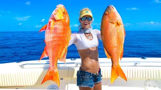 Florida Keys WRECK FISHING for Giant Deep Sea SNAPPER Catch Clean Cook Florida Keys Fishing [upl. by Rafe]