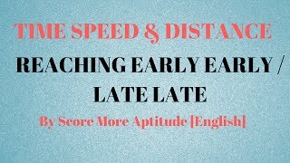 Time Speed and Distance  Reaching Early Early or Late Late [upl. by Atsilac]