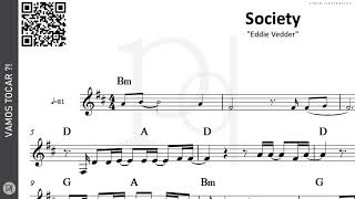 Society ♪ Eddie Vedder  Partitura [upl. by Quickman]