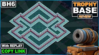 NEW BEST Builder Hall 6 BH6 Trophy Base 2023 with COPY Link  COC BH6 base link  Clash of Clans [upl. by Auoz941]