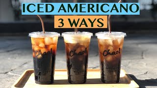 ICED VANILLA AMERICANO  3 WAYS USING REGULAR BREWED COFFEE INSTANT COFFEE amp ESPRESSO [upl. by Coucher]