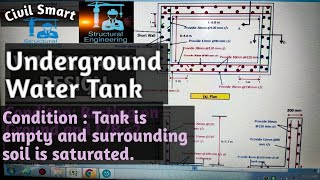 UNDERGROUND WATER TANK DESIGN PART 1 BY CIVIL SMART [upl. by Jeaz889]