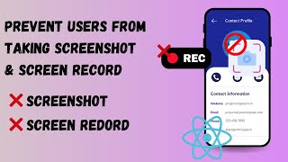 Prevent Screenshot amp Screen Recording on Your React Native App [upl. by Gisele249]