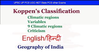 Koppens Classification of Indian Climate UPSC  Climatic regions UPSC  Geography of India [upl. by Naujed]