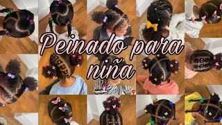 Peinado para niña con el pelo afrowiinii pohezcurlyhairafro [upl. by Ynaffet]