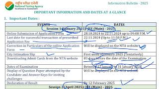 JEE MAIN 2025 REGISTRATION START FROM 28102024 COMPLETE DETAILS [upl. by Torey270]