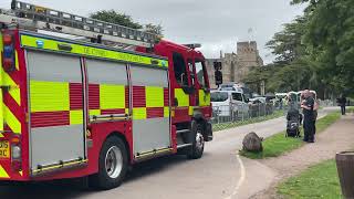 South Wales fire amp rescue Chepstow Leaving caldicot castle [upl. by Ardien295]