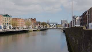 View Of The River Liffey And HaPenny Bridge Dublin Ireland 2 [upl. by Anitnatsnoc702]