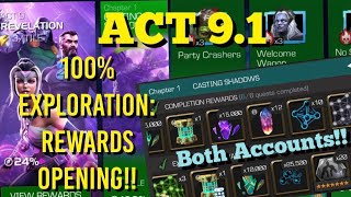 MCOC  ACT 91  100 Exploration Rewards Opening  Both Accounts  12x 7 Star Crystals [upl. by Eliott]