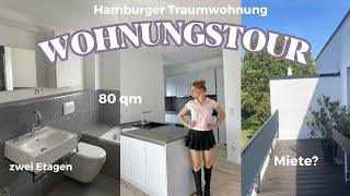 LEERE WOHNUNGTOUR unsere neue Traumwohnung in Hamburg Neubau zwei Etagen zwei BalkoneBäder [upl. by Durrell]