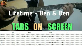 Lifetime  BenampBen Guitar Fingerstyle Tabs on Screen [upl. by Elpmet]