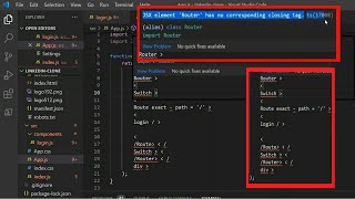 JSX element h1 has no corresponding closing tag  ReactJs VsCode 100fix2021 [upl. by Ruelu554]