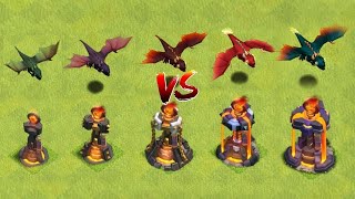 Inferno tower base vs every level dragon attack clashofclans game [upl. by Omolhs]