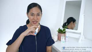 Nasal spray technique video  how to use a nasal saline spray [upl. by Valdis429]