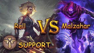 Rell vs Malzahar  Support  Full game  League of Legends  patch 1323 [upl. by Mccullough]