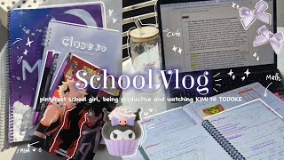 School vlog ֙⋆ 🍥 school girl diaries tips on how to be productive study with me [upl. by Oneill]