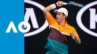 Awesome Outrageous rally in Nishikori v Carreno Busta  Australian Open 2019 [upl. by Chew686]