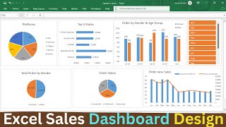 Excel sales dashboard design  End to end Excel dashboard project for beginners [upl. by Lukash]