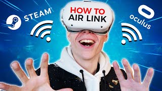 How To Use Air Link On Oculus Meta Quest 2 To Play Steam amp Oculus VR Games [upl. by Ahsiekat]