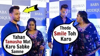 Arpita Khan amp Aayush Sharma FGHT In FRONT Of Media At Baba Siddique Iftar Party 2019 [upl. by Wynny]