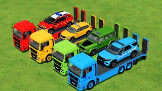 TRANSPORTING PIXAR CARS amp FRUITS WITH COLORED amp JOHN DEERE vs CLAAS vs TRACTORS  BeamNGdrive 983​ [upl. by Sarid222]