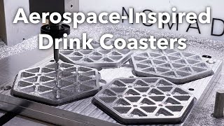 Machining Aluminum Isogrid Drink Coasters [upl. by Gilliette]