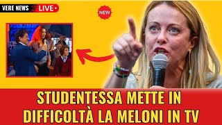 STUDENTESSA PROVOCA GIORGIA MELONI MA la sua RISPOSTA SPIAZZA TUTTI GLI OSPITI in DIRETTA TV [upl. by Keefe]