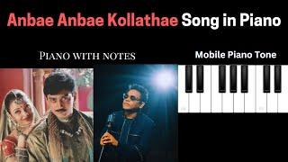 Anbae Anbae Kollathae Song in Piano  ARRahman  Jeans Tamil Movie  Piano Cover with notes [upl. by Adnamor76]