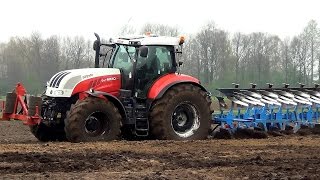 Steyr CVT 6230 en Lemken 7 schaar VariTansanit 8 hybride ploeg [upl. by Noelc]