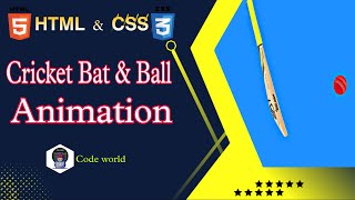 Cricket Bat and Ball Animation program using HTML and CSS  html css javascript [upl. by Anni]