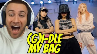 THEY ARE BADASS GIDLE  MY BAG LYRICS  Choreography Practice Video  REACTION [upl. by Nylad54]