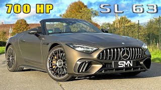 700HP MercedesAMG SL63  REVIEW on AUTOBAHN [upl. by Eugnimod]