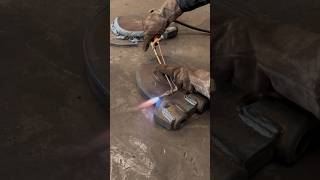 Gas cutting steel plate flame adjustment [upl. by Tann395]