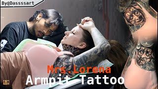 Full Tattoo Sexy Part 9 😱  Smile amp Cry Chicano Mask theme on armpit  Done Artists Dassssart [upl. by Enomed]