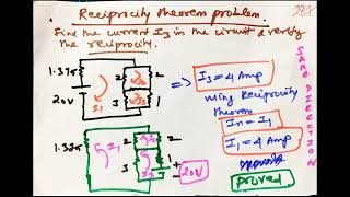 Circuit theory Reciprocity theorem statement and problem 2 [upl. by Nooj753]