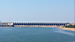 Train Crosses Almatti Dam In Karnataka [upl. by Telrats]