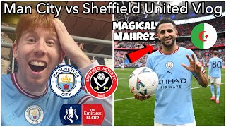 MAGICAL MAHREZ SCORES A WEMBLEY HATTRICK AS CITY SMASH BLADES  Man City vs Sheffield United Vlog [upl. by Chantalle927]