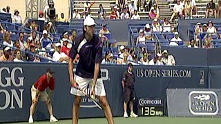 Ivo Karlovic Almost Hits Andy Roddick With Serve [upl. by Aviv342]