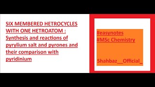 SIX MEMBERED HETROCYCLES WITH ONE HETROATOM organicchemistrynotes chemistry heterocyclic [upl. by Phares912]