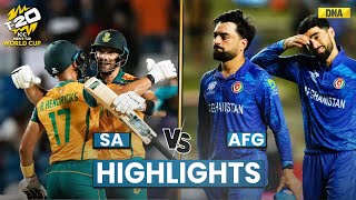 Afghanistan Vs South Africa Highlights SA Beats AFG By 9 Wickets Reaches Final For The First Time [upl. by Aelyak]