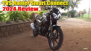 TVS RAIDER 125cc Smart Connect 2024 Review I Mileage I OnRoad Price I In Telugu [upl. by Aesoh]