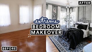 EXTREME BEDROOM MAKEOVER From Start To Finish  Moody French Room Transformation part 2 [upl. by Leonanie]