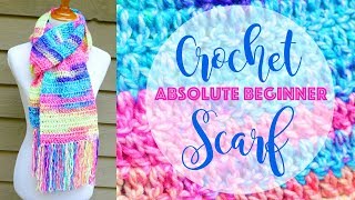 How To Crochet A Scarf for the Absolute Beginner [upl. by Devine]