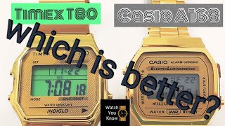 Casio A168 vs Timex T80  comparison of two iconic digital watches [upl. by Dione]